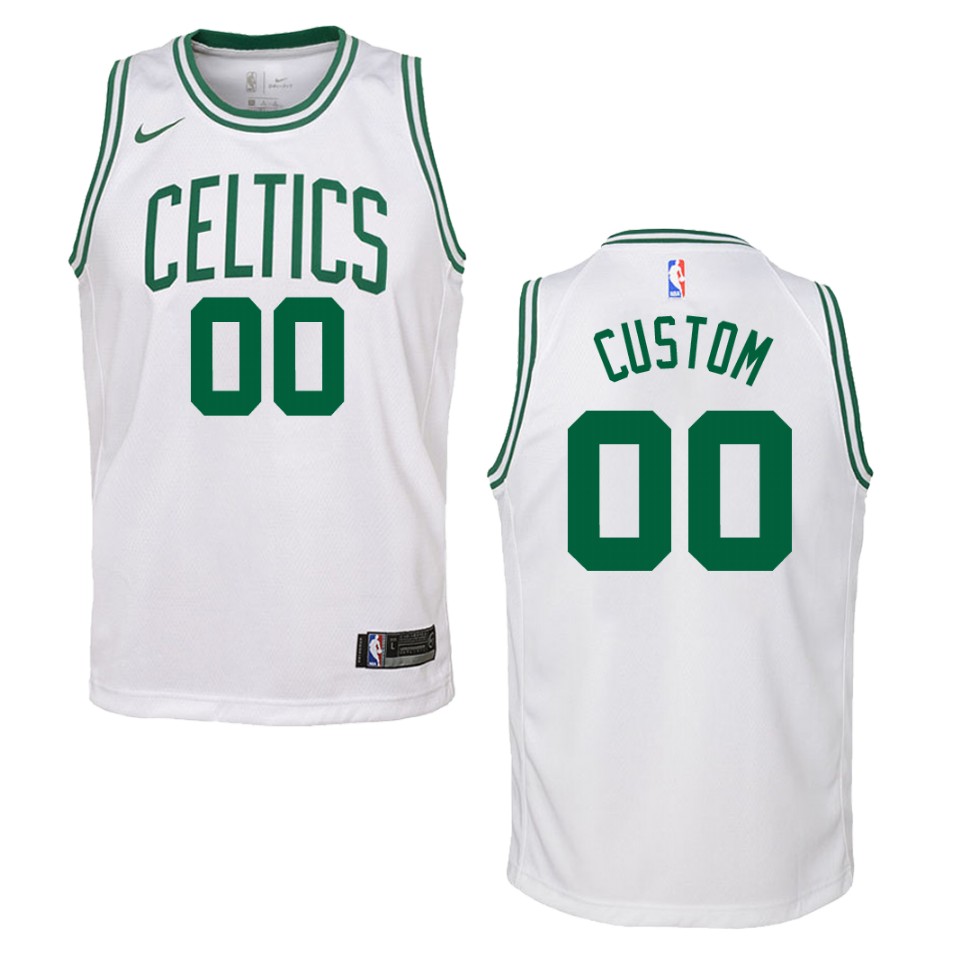 Youth Boston Celtics Custom #00 Swingman Association White Jersey 2401VBKY